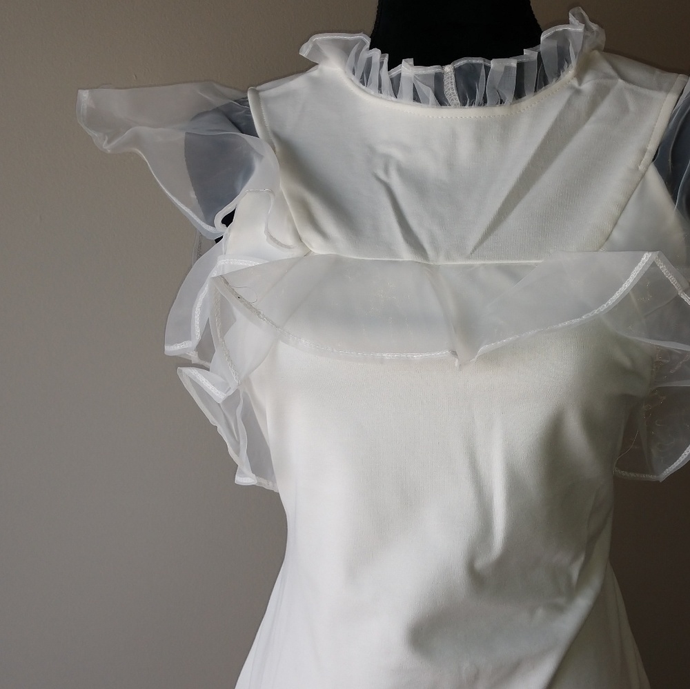 White Ruffle Dress - Picture 5 of 7